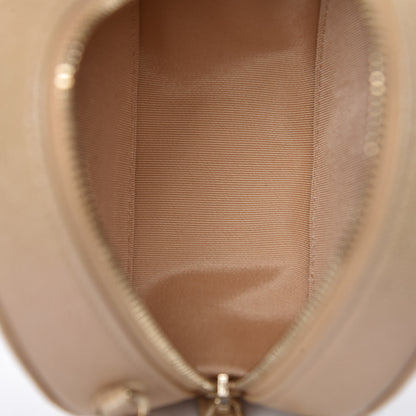 Chanel Caviar Quilted Round Clutch With Chain Beige 7 of 10