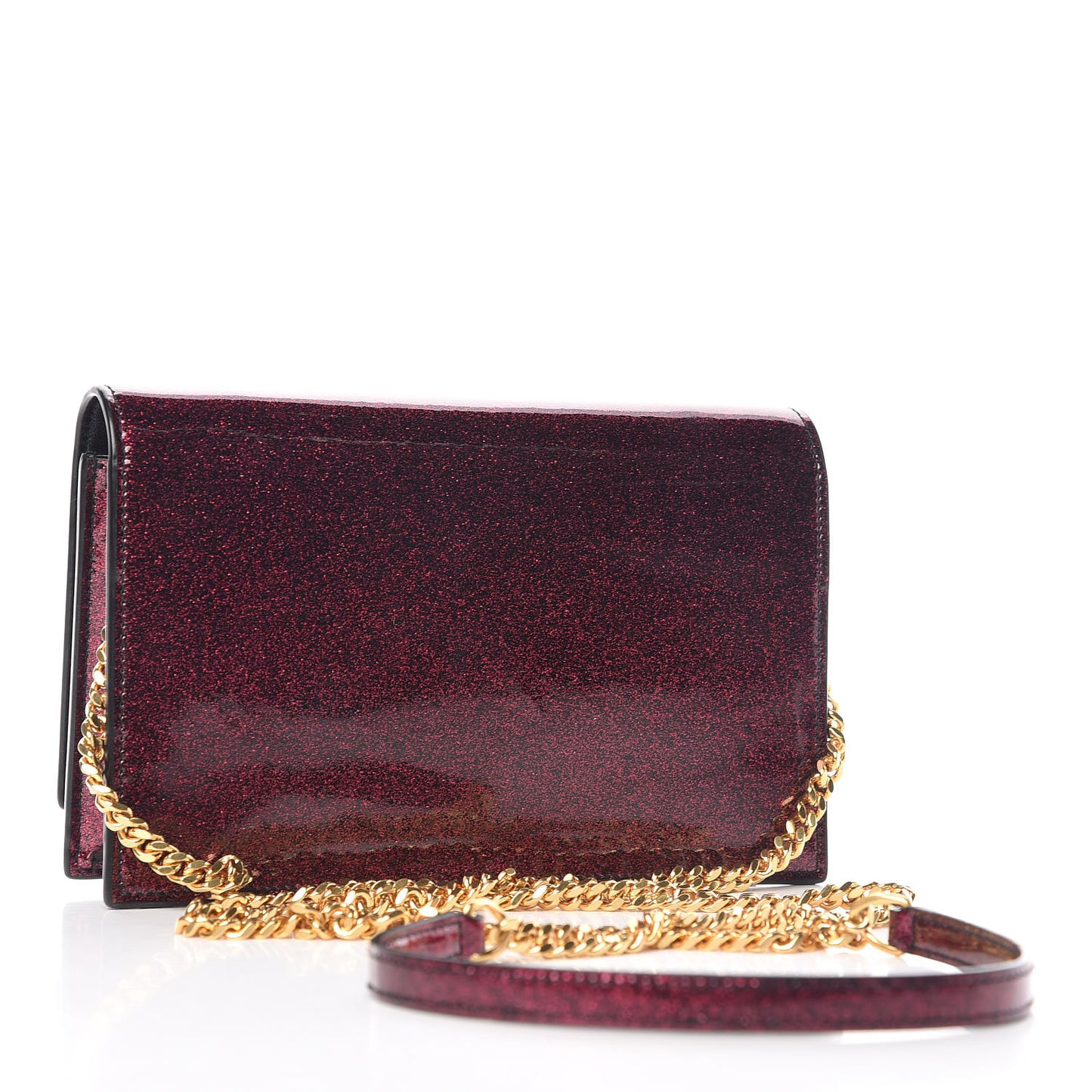 Patent Glitter Small Monogram Kate Tassel Satchel Bright Fuchsia