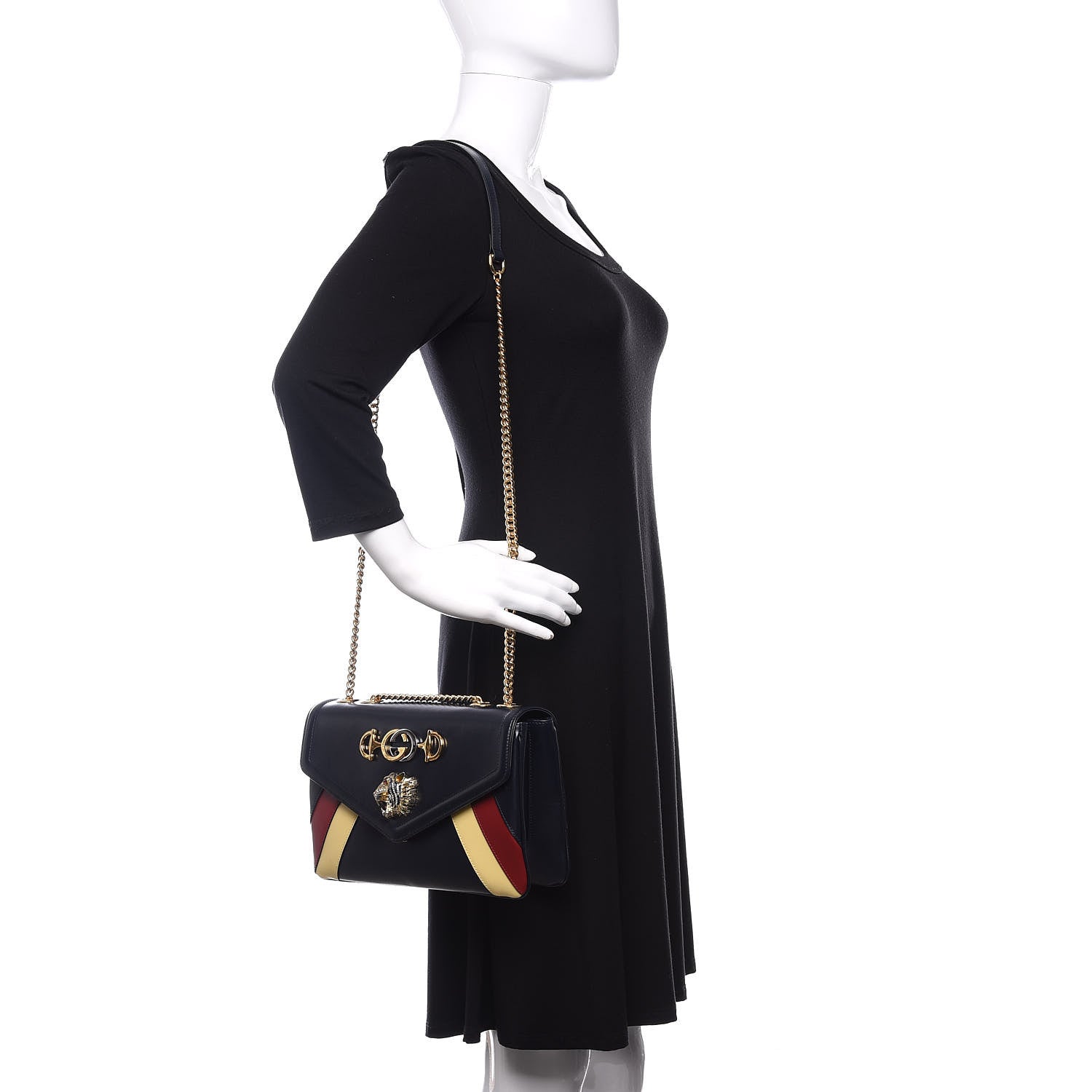 Gucci Vitello Palmellato Lux Crystal Medium Rajah Shoulder Bag Blue Romantic Cerise Butter Multicolor 2 of 11