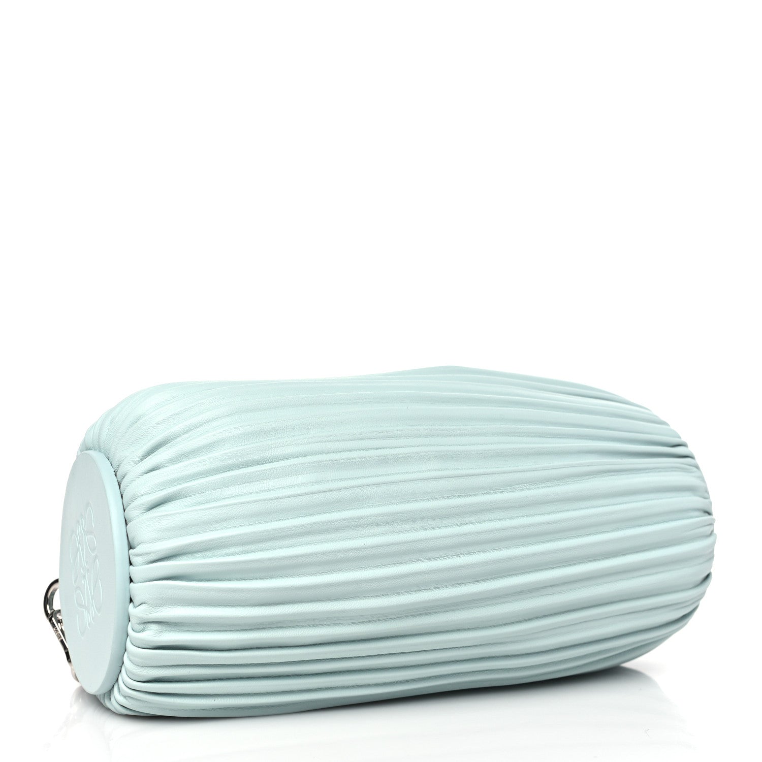 Loewe Lambskin Pleated Bracelet Pouch shoulder Bag Blue Iceberg 4 of 8