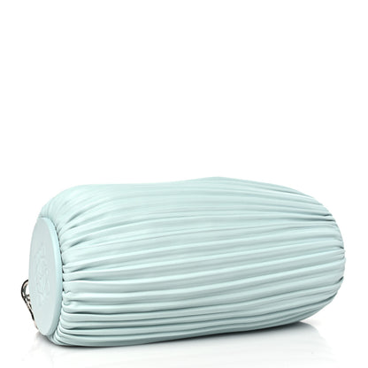 Loewe Lambskin Pleated Bracelet Pouch shoulder Bag Blue Iceberg 4 of 8