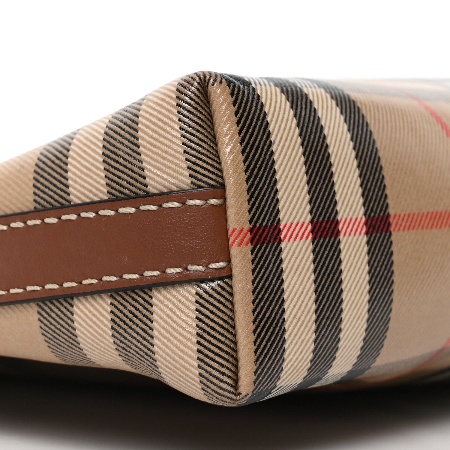 Burberry Vintage Check Gabardine Clutch Archive Beige Tan 7 of 8