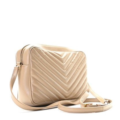 Saint Laurent Calfskin Matelasse Monogram Lou Camera Bag Dark Latte 2 of 9
