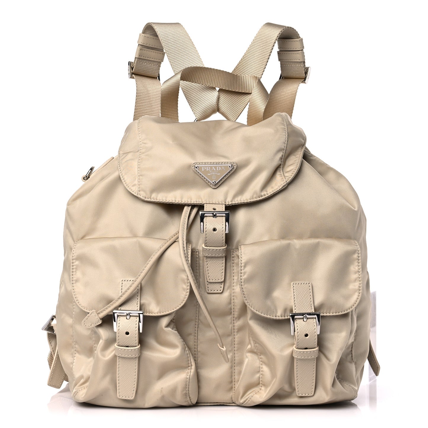 Nylon Saffiano Medium Backpack Deserto