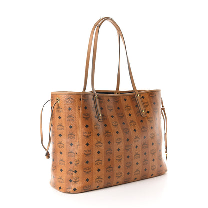 MCM Striped Visetos Large Shopper Tote Cognac 4 of 10