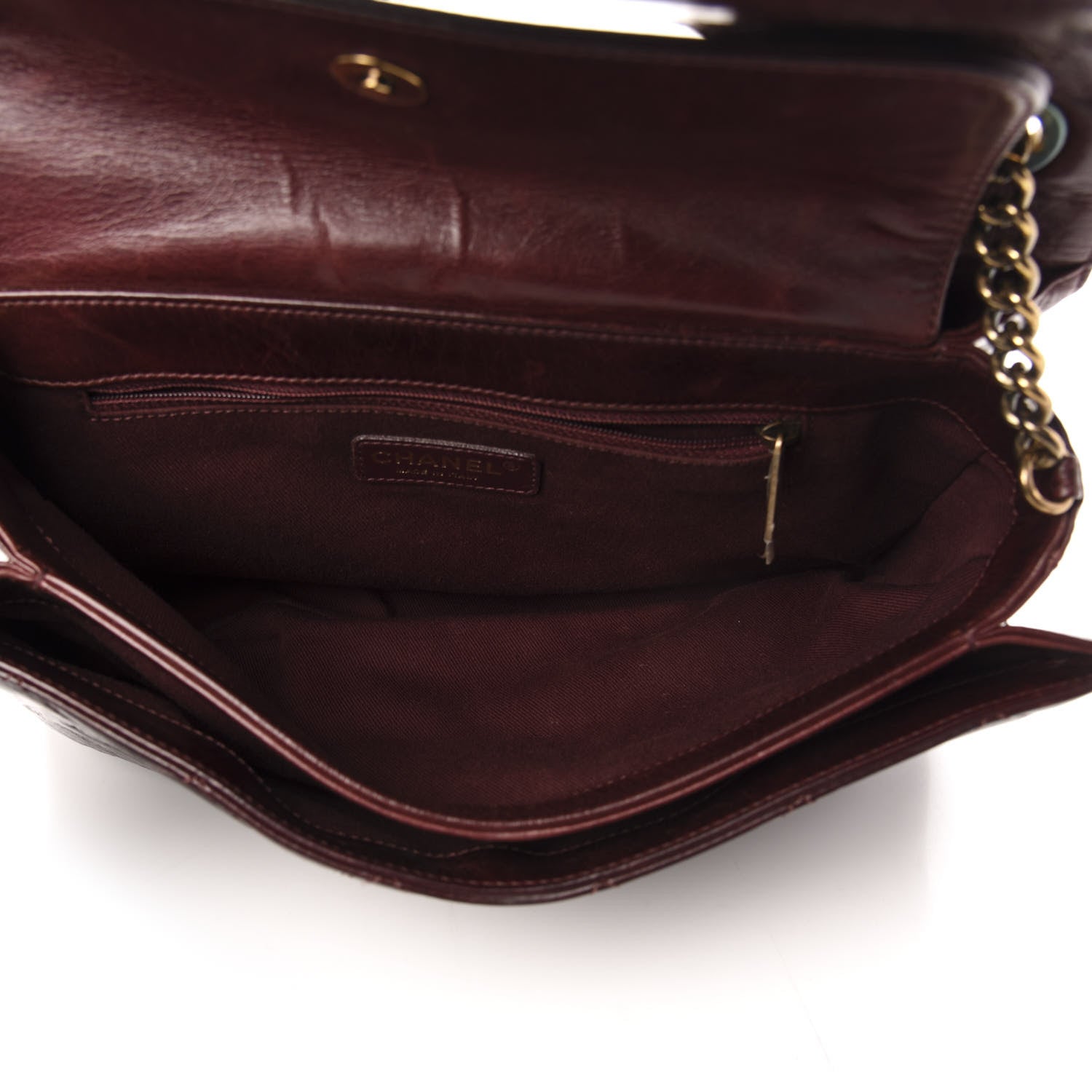 Chanel Calfskin Quilted Large Perfect Edge Flap Burgundy 5 of 10