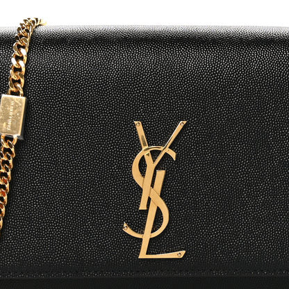 Saint Laurent Grain De Poudre Medium Classic Monogram Kate Satchel Black 8 of 10