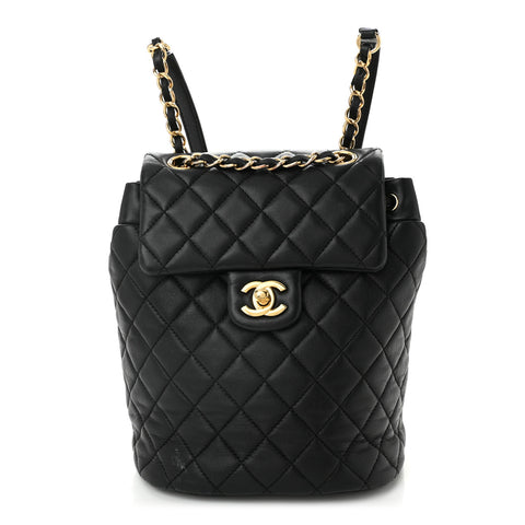 Lambskin Quilted Mini Urban Spirit Backpack Black
