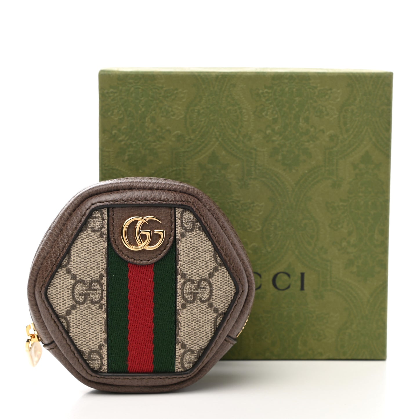 GG Supreme Monogram Web Ophidia Wrist Pouch Beige New Acero