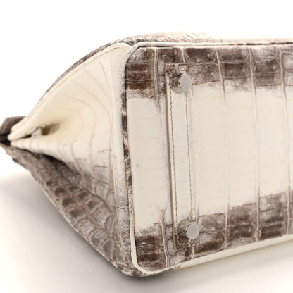 Hermes Matte Niloticus Crocodile Himalaya Birkin 25 Blanc 9 of 20