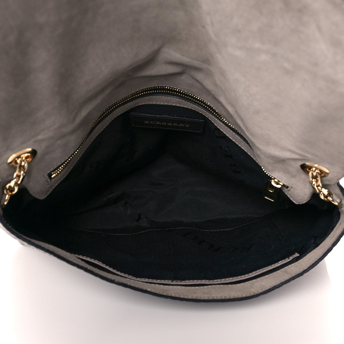 Signature Grain Medium Mildenhall Crossbody Bag Pale Grey