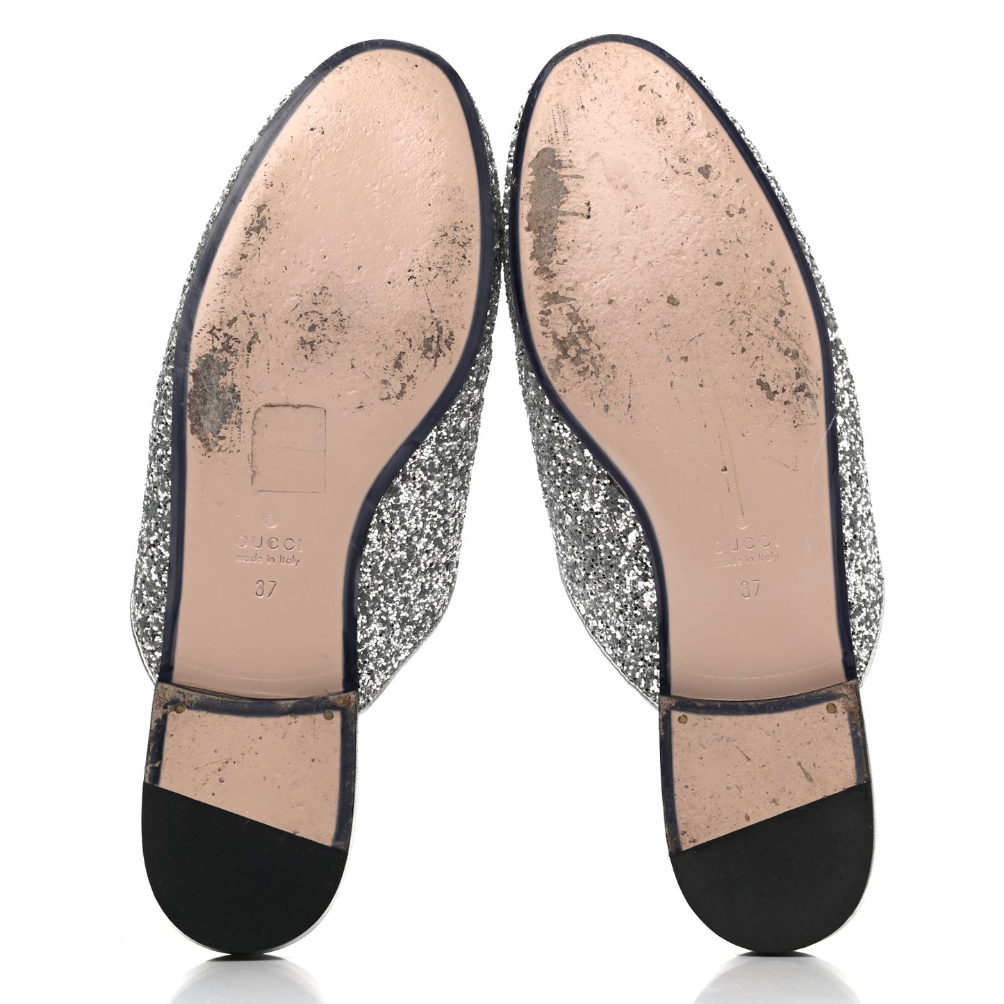 Glitter Womens Princetown Slippers 37 Silver