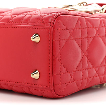 Christian Dior Lambskin Cannage Small Lucky Badges My Lady Dior Red 8 of 13