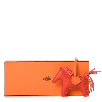 Hermes Milo Lambskin Grigri Rodeo Horse Bag Charm PM Rouge Rose Indien Jaipur Feu 4 of 4