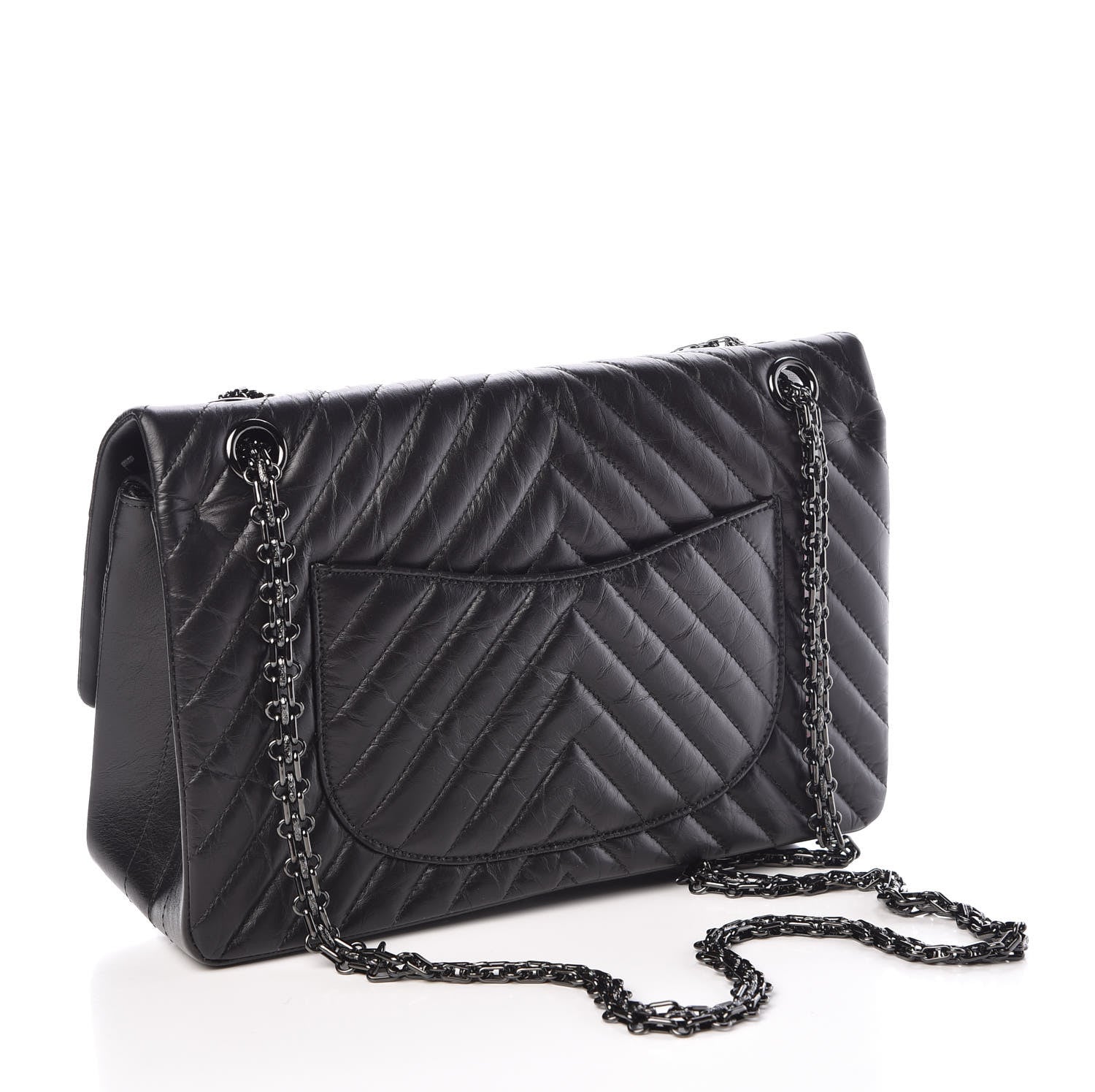 Chanel Aged Calfskin Chevron Quilted 2.55 Reissue 226 So Black 3 of 10