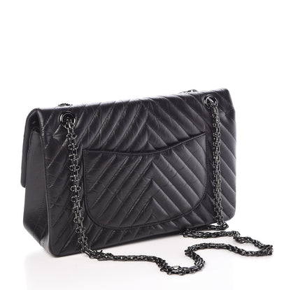 Chanel Aged Calfskin Chevron Quilted 2.55 Reissue 226 So Black 3 of 10
