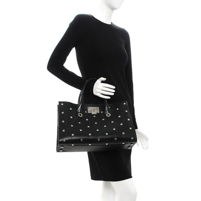 Jimmy Choo Calfskin Studded Riley Tote Black 2 of 11