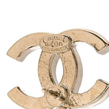 Chanel Enamel Pearl CC Camellia Drop Earrings Black Gold 4 of 5