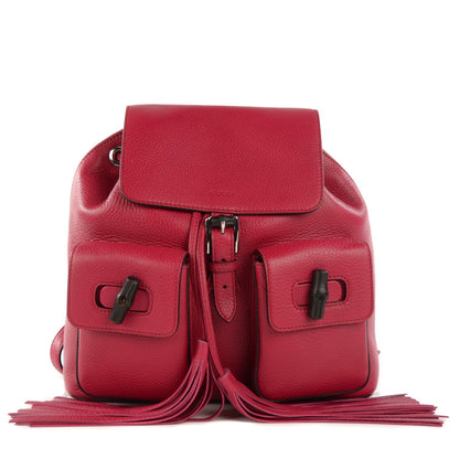 Gucci Cellarius Calfskin Medium Bamboo Backpack Petunia 1 of 7
