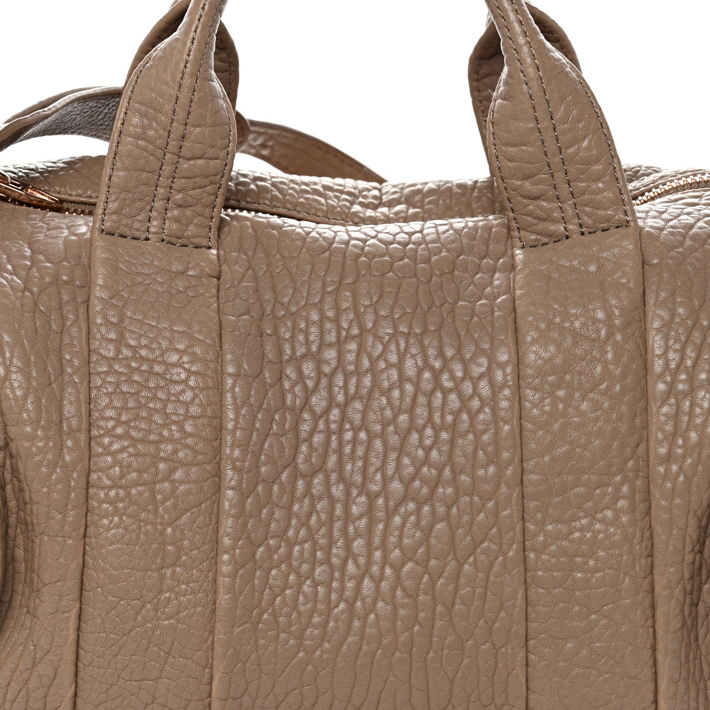 Pebbled Lambskin Rocco Latte Rose Gold Hardware