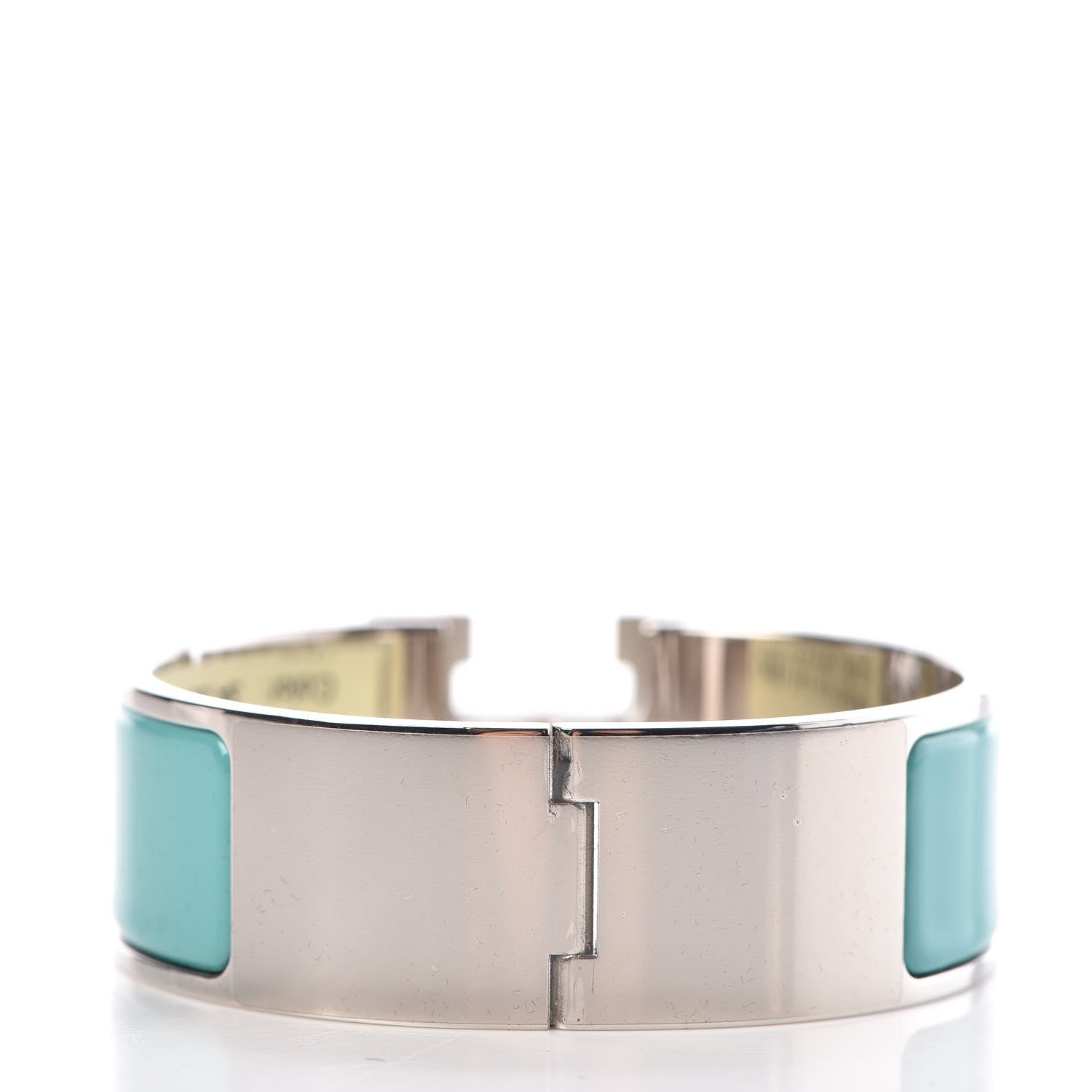 Hermes Enamel Wide Clic Clac H Bracelet PM Bleu Atoll 3 of 4