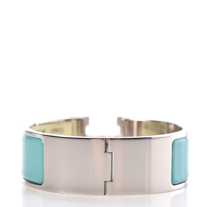 Hermes Enamel Wide Clic Clac H Bracelet PM Bleu Atoll 3 of 4