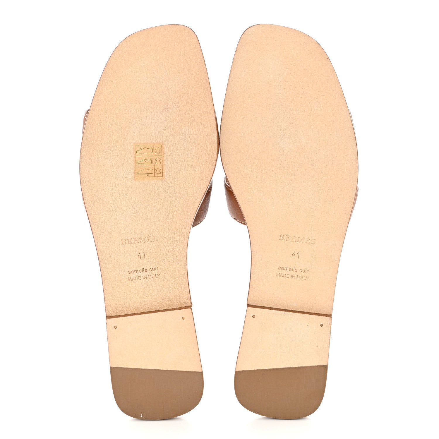 Hermes Box Calfskin Oran Sandals 41 Gold 5 of 9