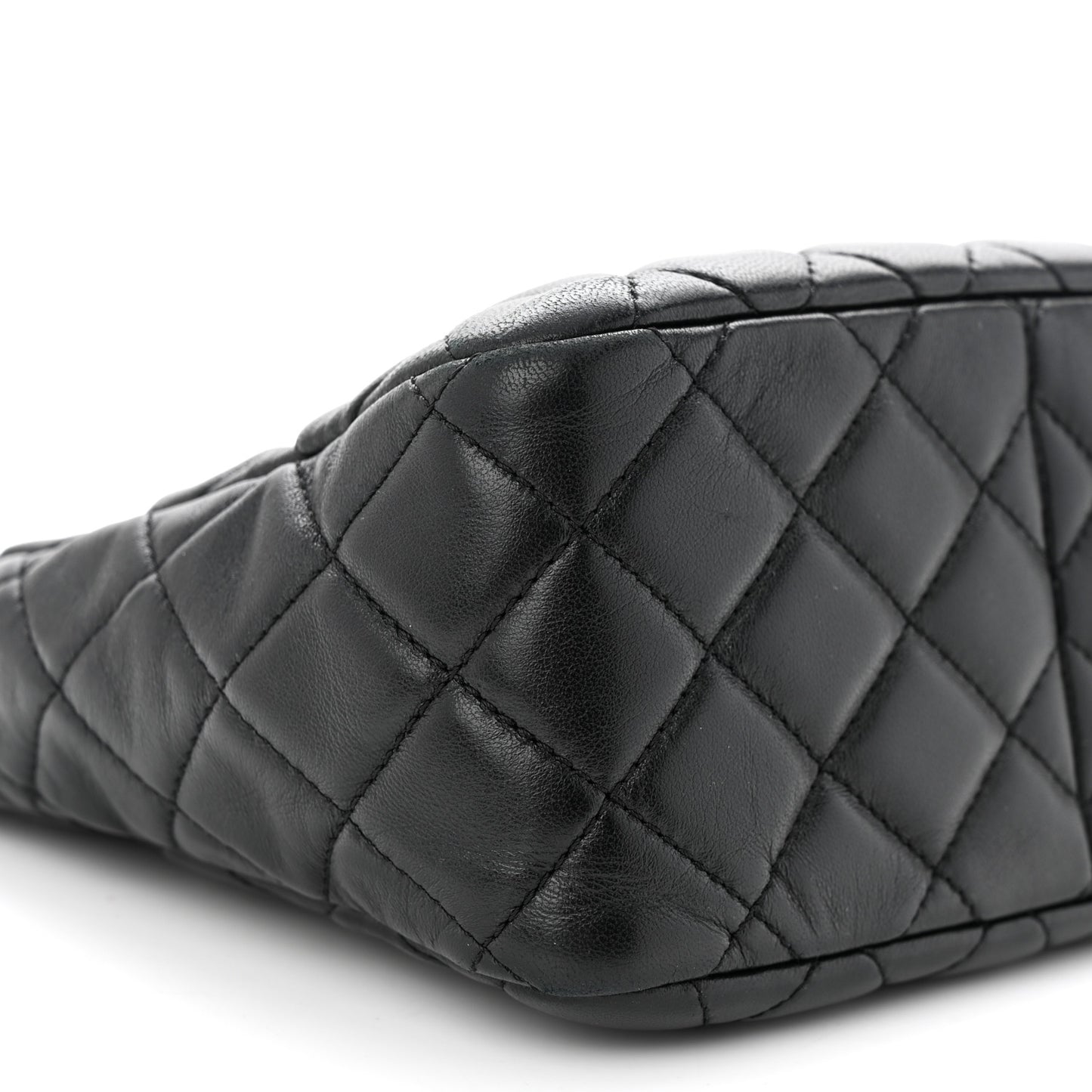 Lambskin Quilted Small Pearl Crush Hobo Black