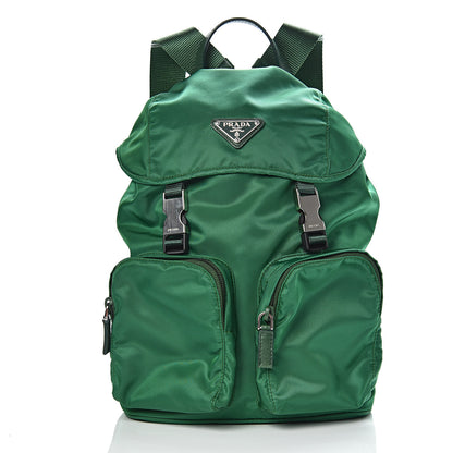 Prada Nylon Vela Saffiano Double Buckle Backpack Oleandro 1 of 10