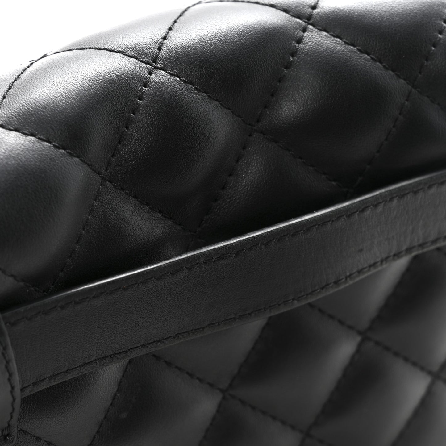 Calfskin Quilted Waist Belt Bag Black