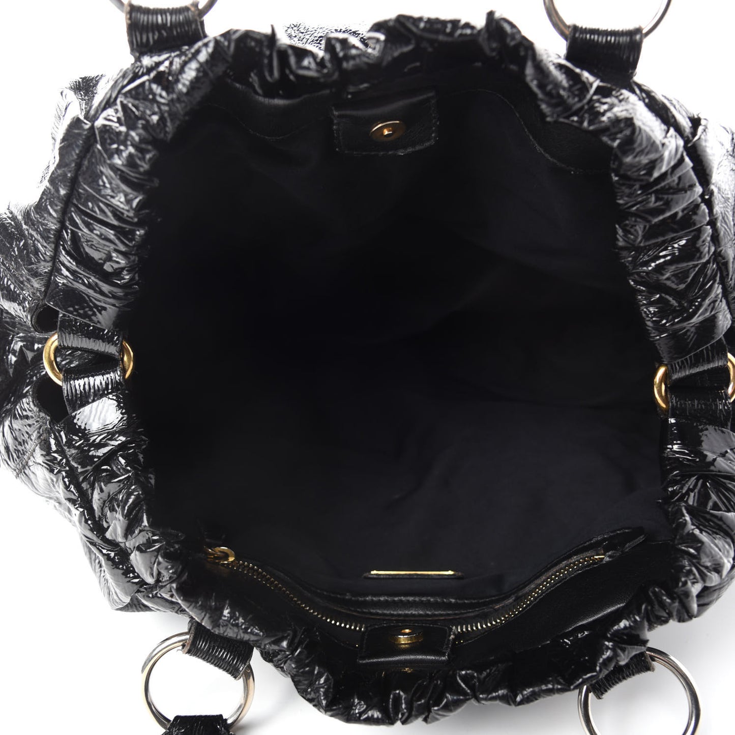 Vernice Gathered Tote Black
