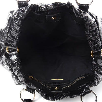 Miu Miu Vernice Gathered Tote Black 5 of 12