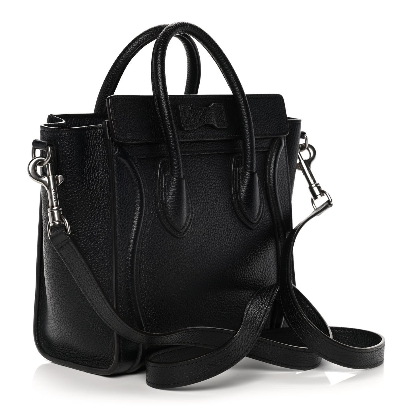 Drummed Calfskin Nano Luggage Black