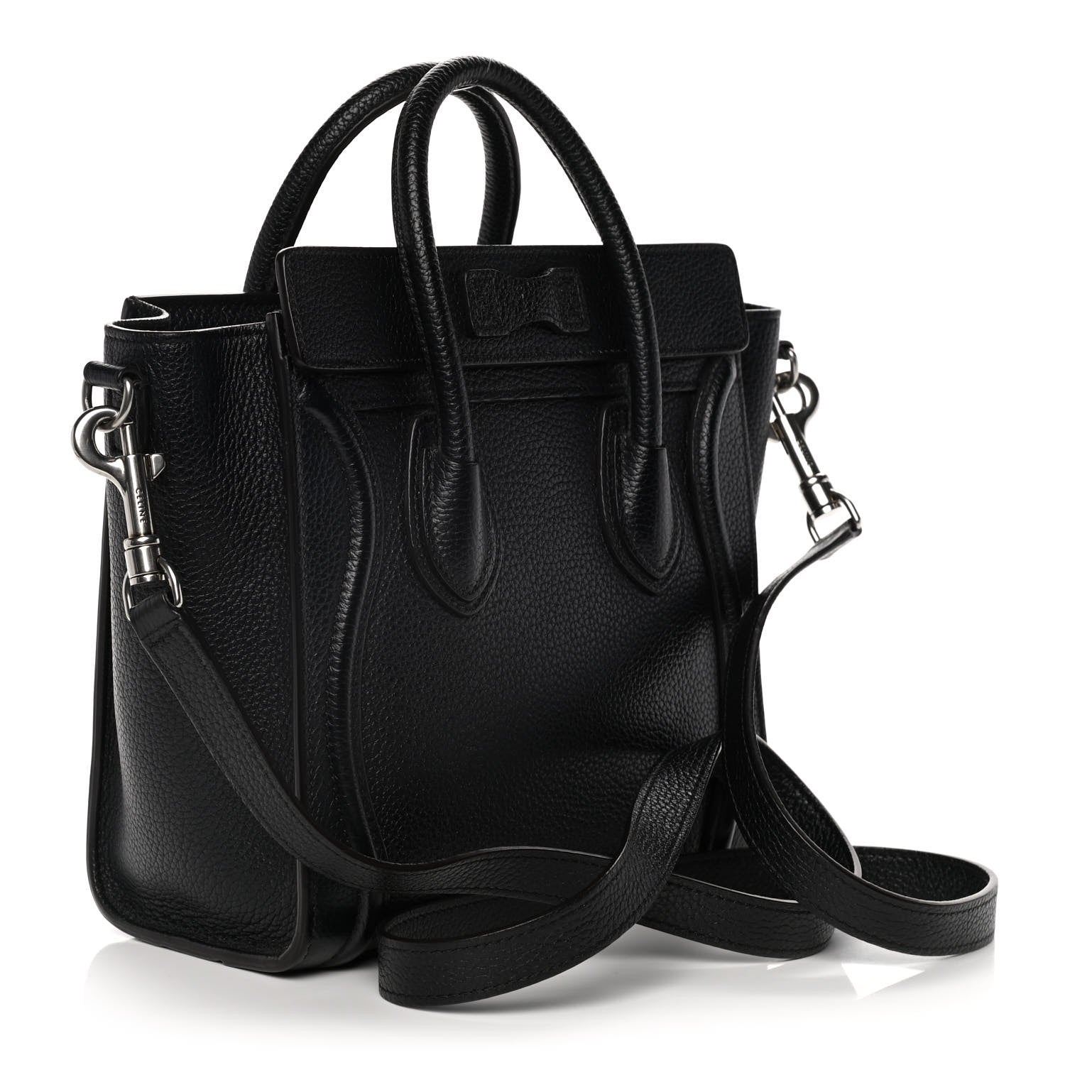 Celine Drummed Calfskin Nano Luggage Black 3 of 21