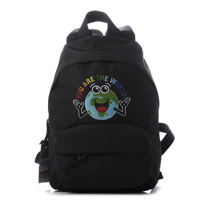 Balenciaga Nylon Embroidered You Are The World Explorer Backpack S Black 1 of 7