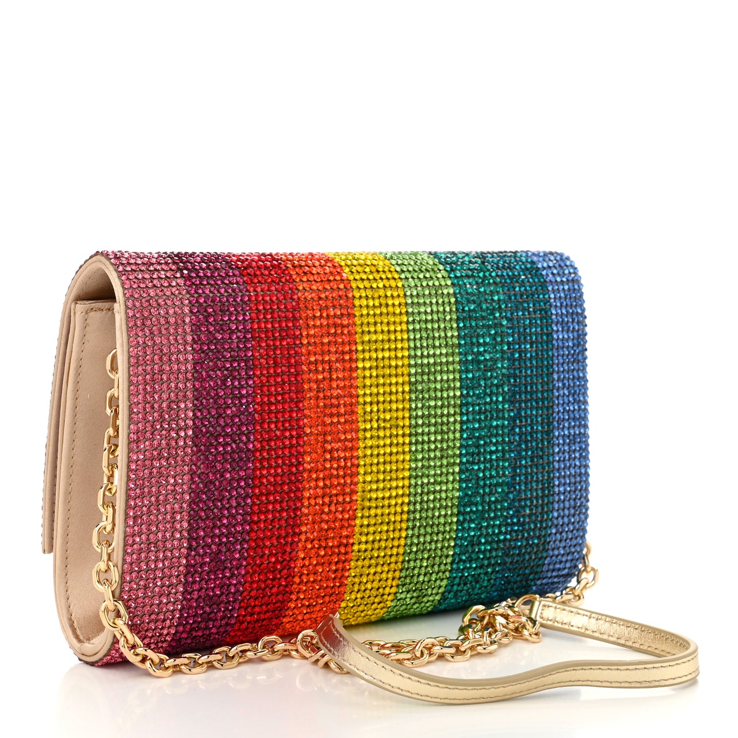 Swarovski Crystal Fizzoni Rainbow Clutch Champagne Multicolor