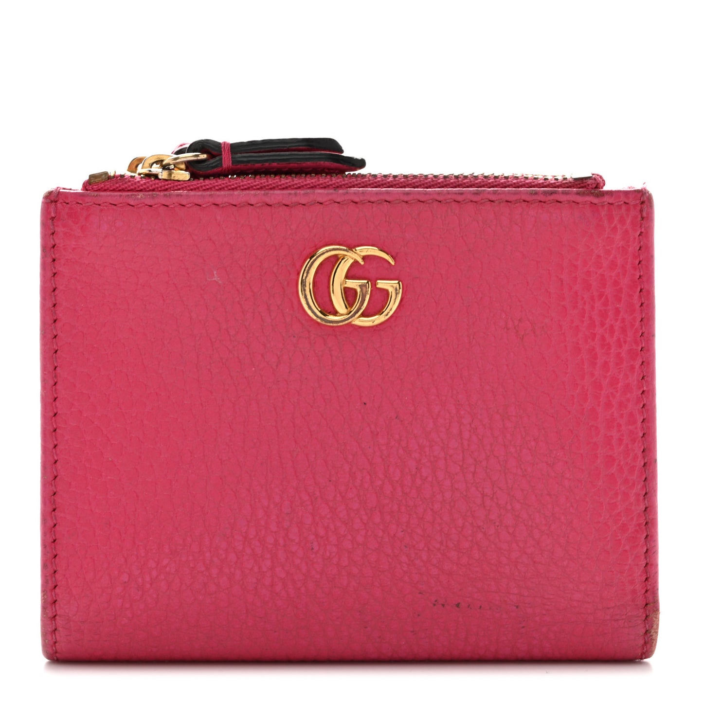 Dollar Calfskin GG Marmont Compact Wallet Box Pink