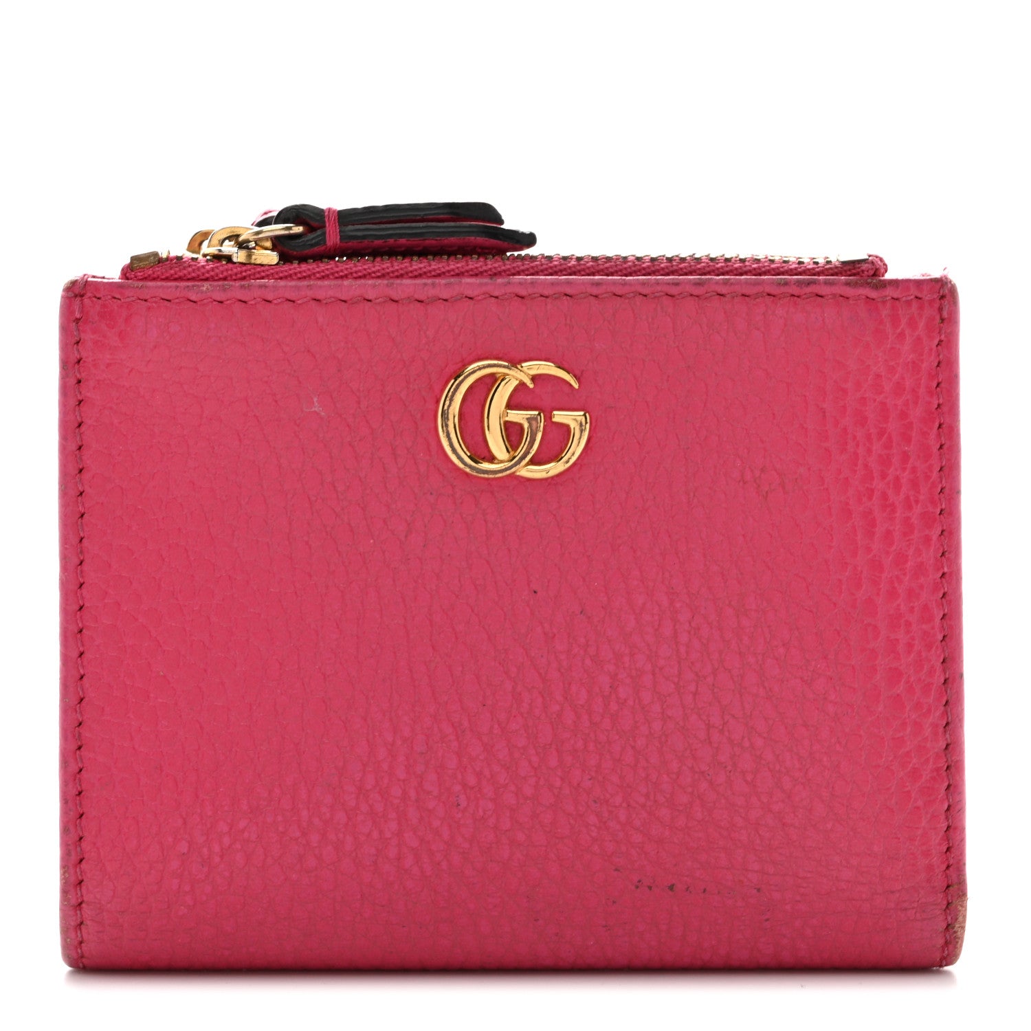 Gucci Dollar Calfskin GG Marmont Compact Wallet Box Pink 1 of 10