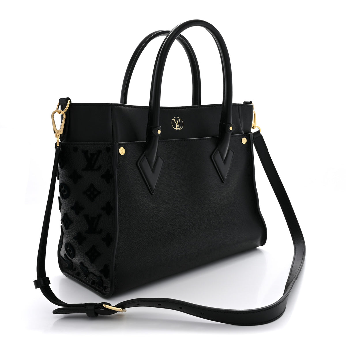 Louis Vuitton Calfskin Monogram Tufting On My Side Black 3 of 10