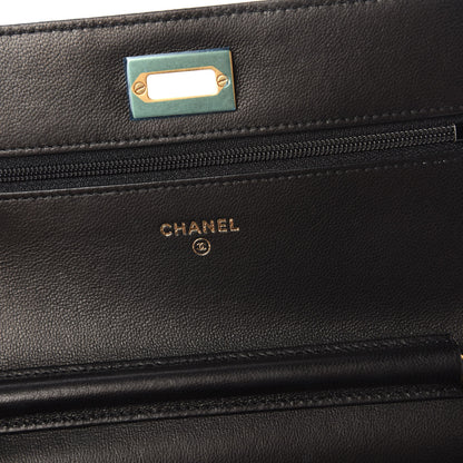 Chanel Aged Calfskin Quilted Reissue Wallet On Chain WOC Black 8 of 12