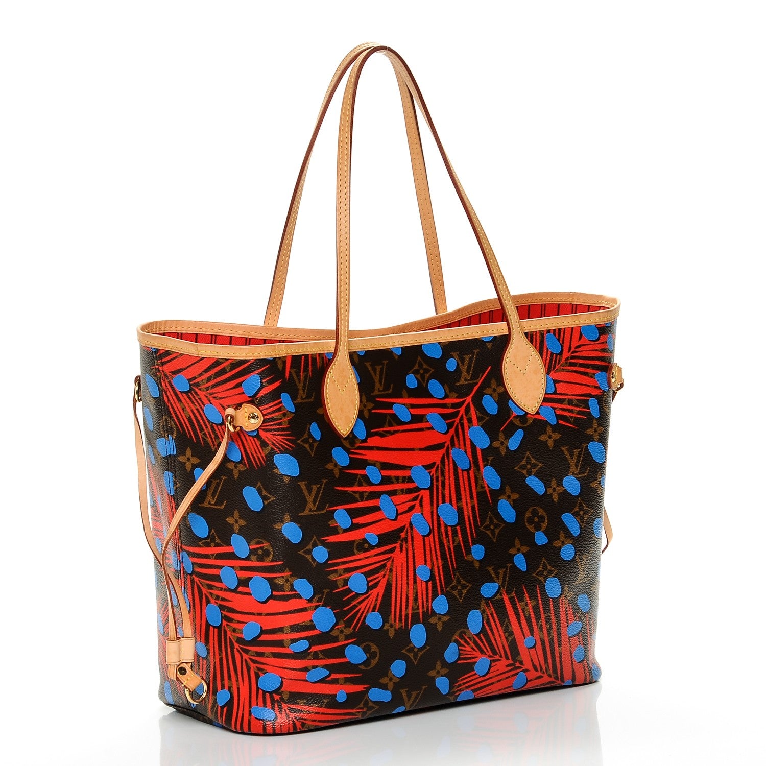 Louis Vuitton Monogram Jungle Dots Neo Neverfull MM Coquelicot Denim 4 of 7