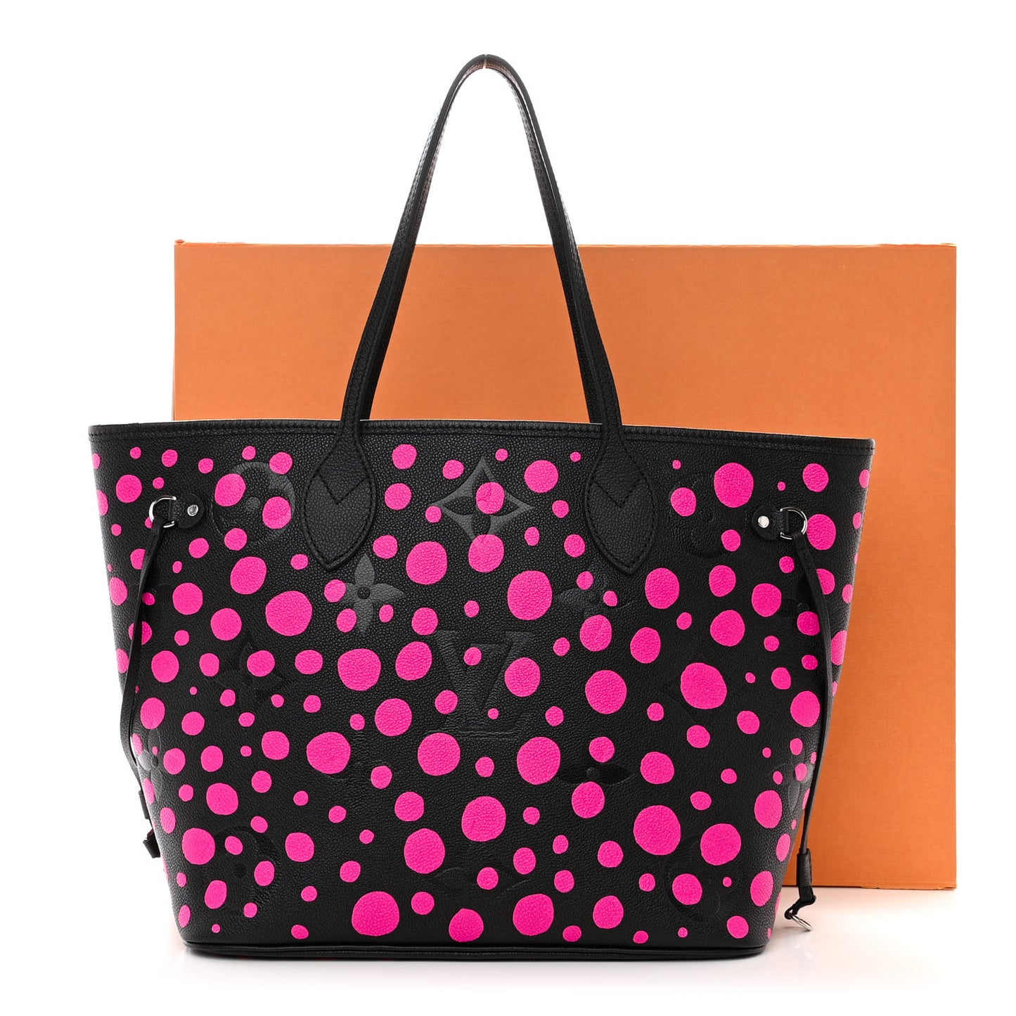 LV X YK Empreinte Infinity Dots Neverfull MM Black Fuchsia