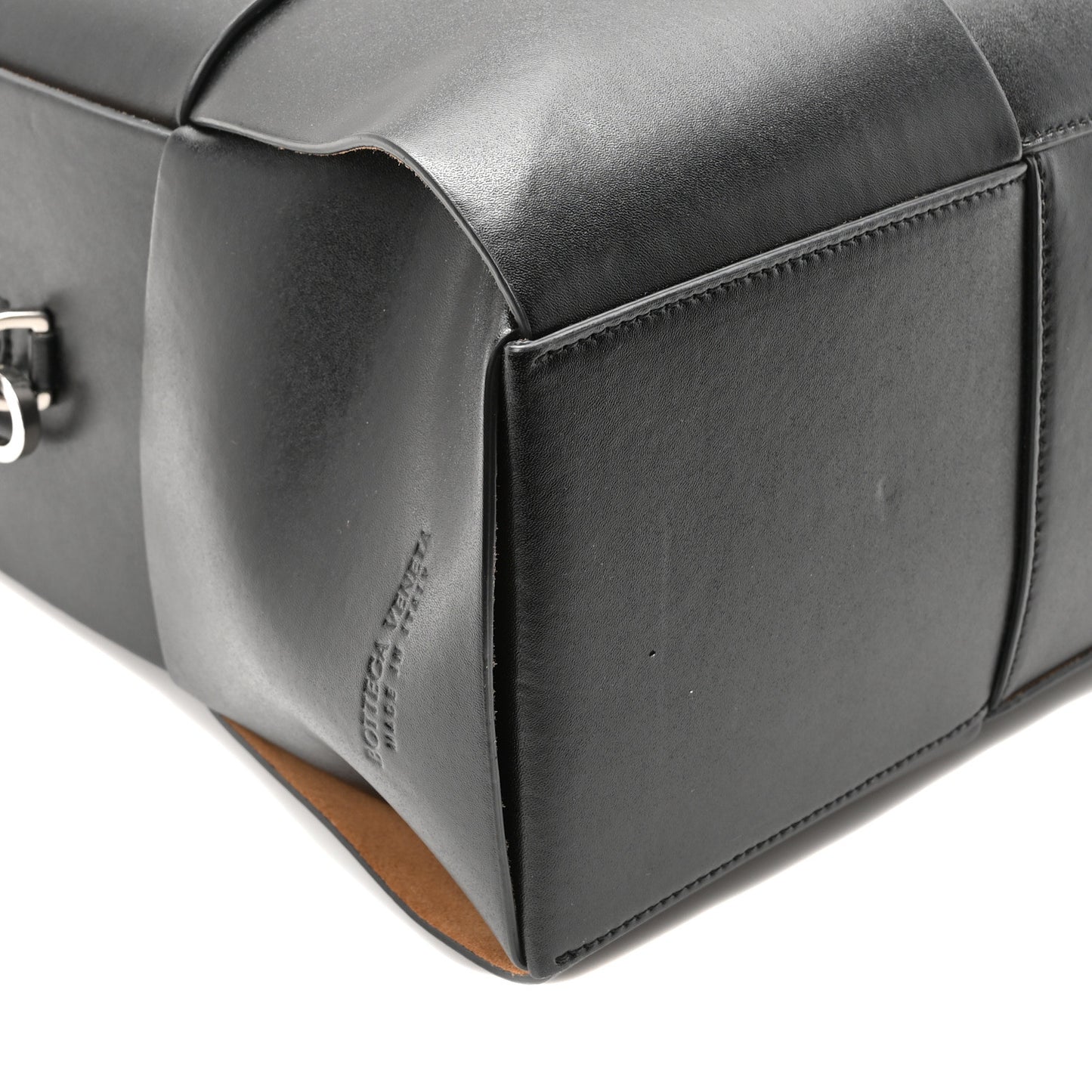 Calfskin Maxi Intrecciato Arco Briefcase Black