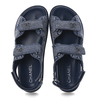 Chanel Denim CC Dad Sandals 39.5 Blue 39.5 Blue 2 of 10