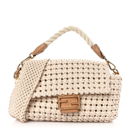 Fendi Canvas Woven Baguette Beige 1 of 9