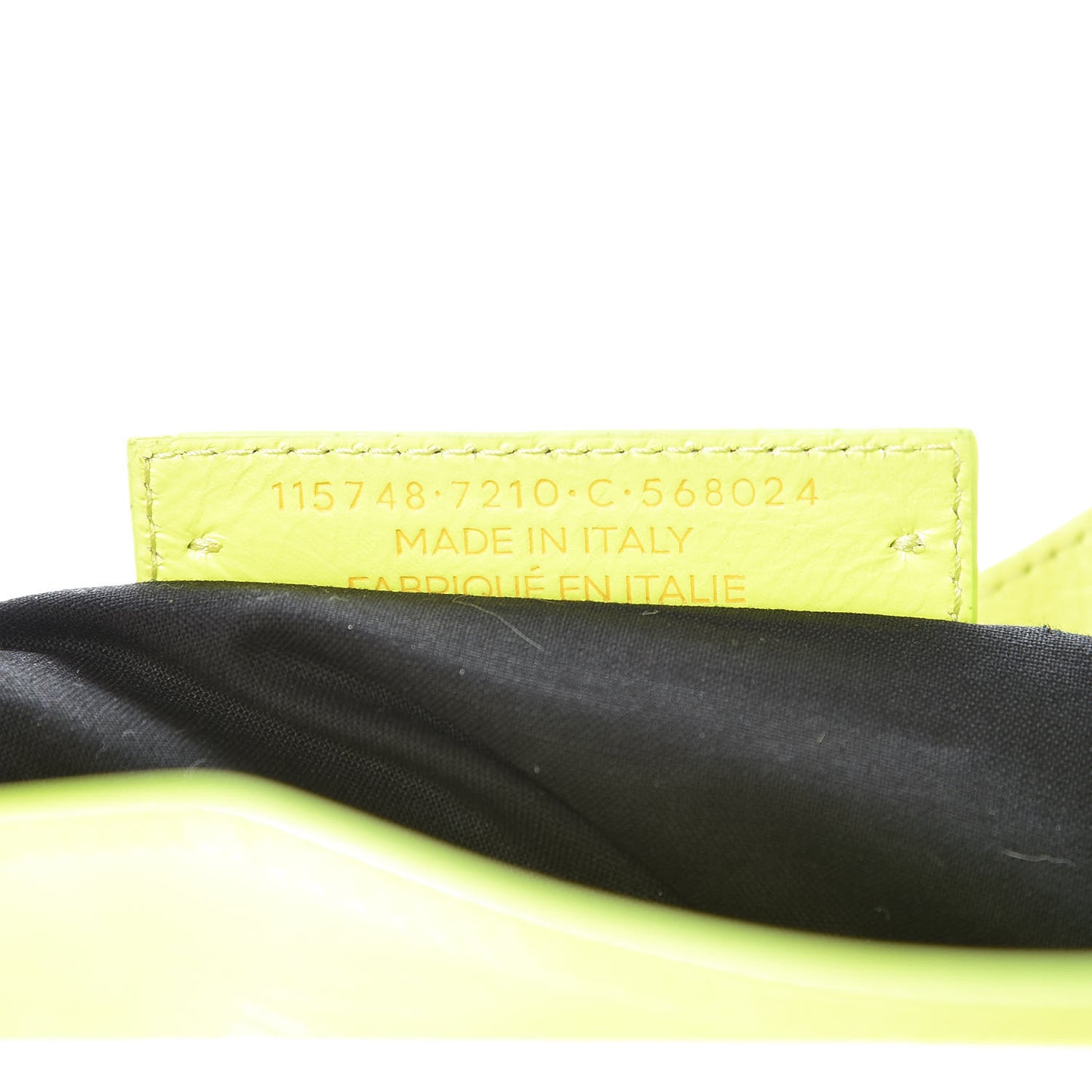 Agneau Classic Silver Hardware City Jaune Fluo