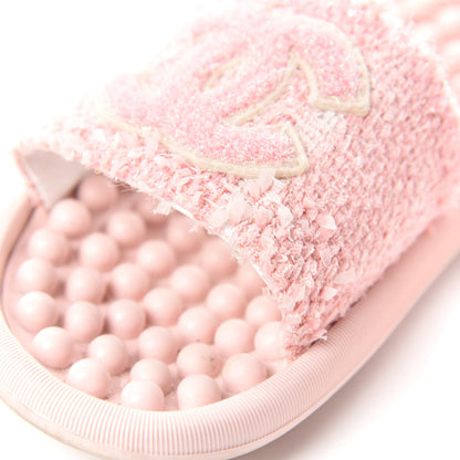 Chanel Tweed CC Mules 38 Pink Coral 10 of 11
