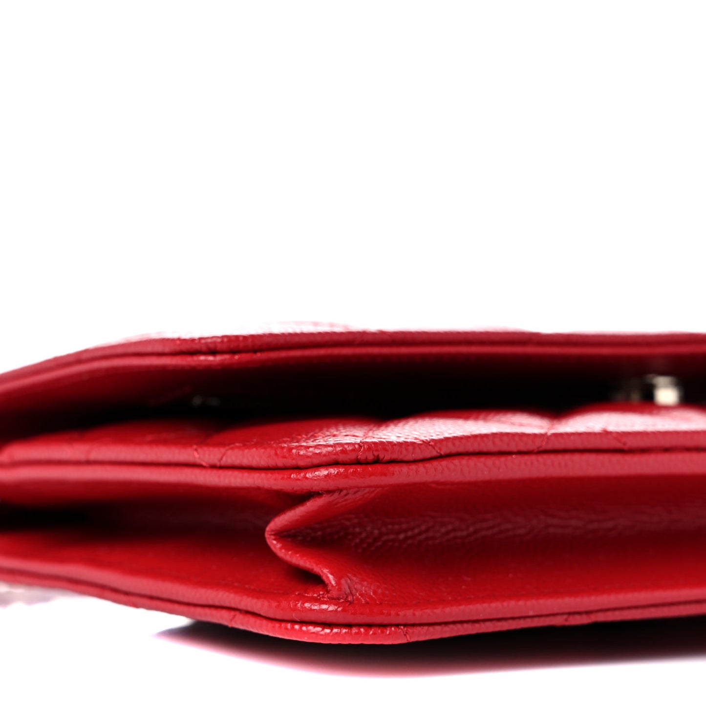Caviar Quilted Wallet On Chain WOC Red