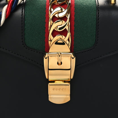 Gucci Calfskin Mini Sylvie Top Handle Bag Black 8 of 10