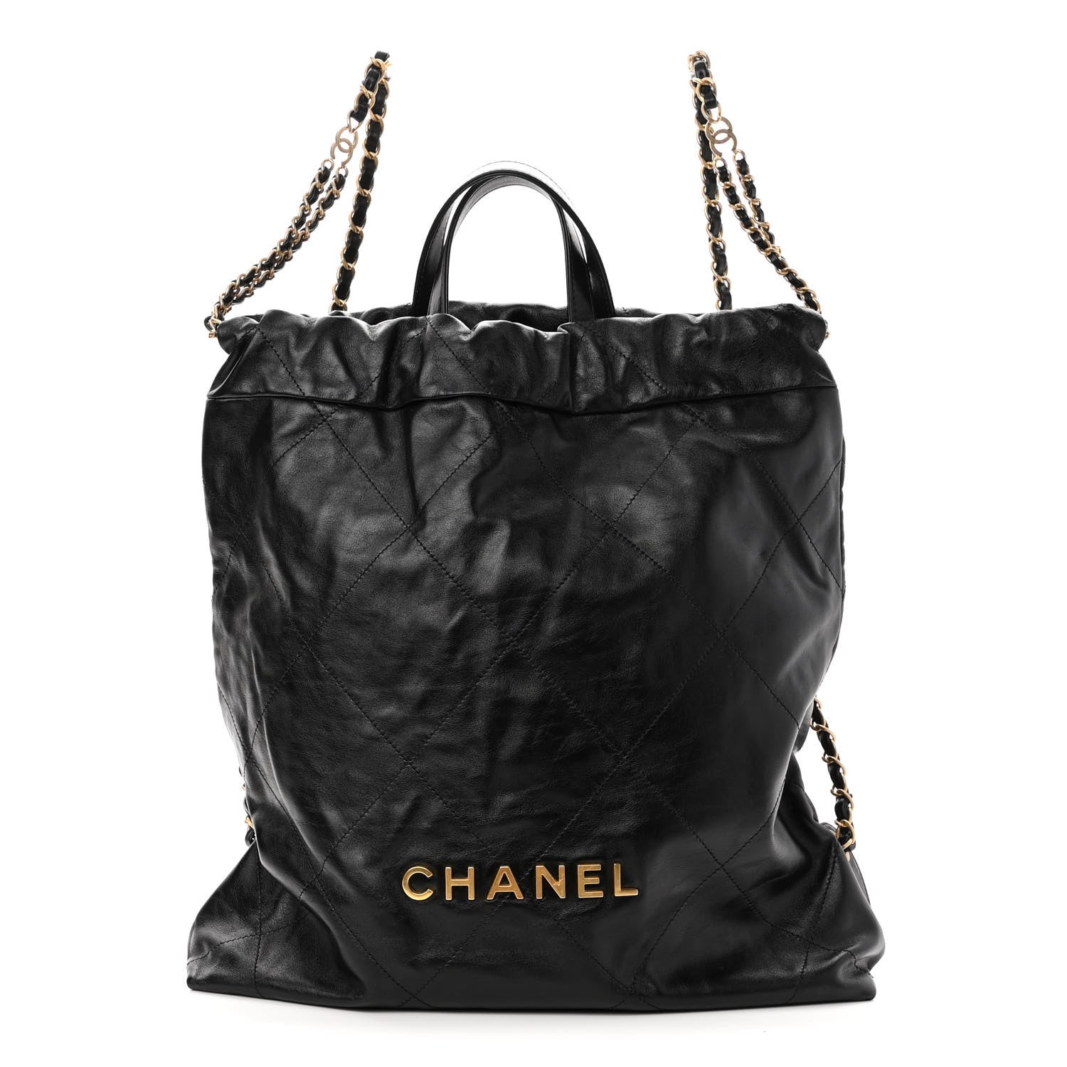 Chanel Shiny Calfskin Quilted Chanel 22 Backpack Black 1 of 10